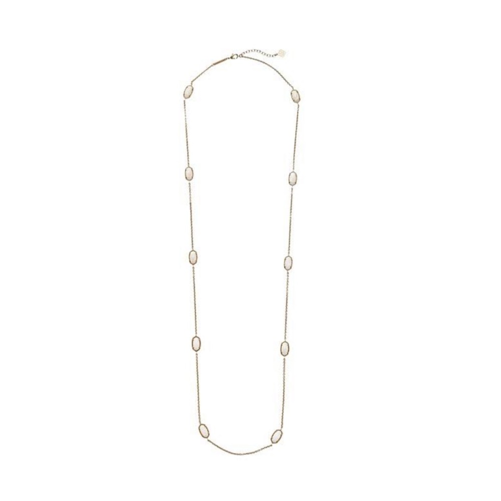 Kendra Scott Kellie Long Necklace in White Pearl